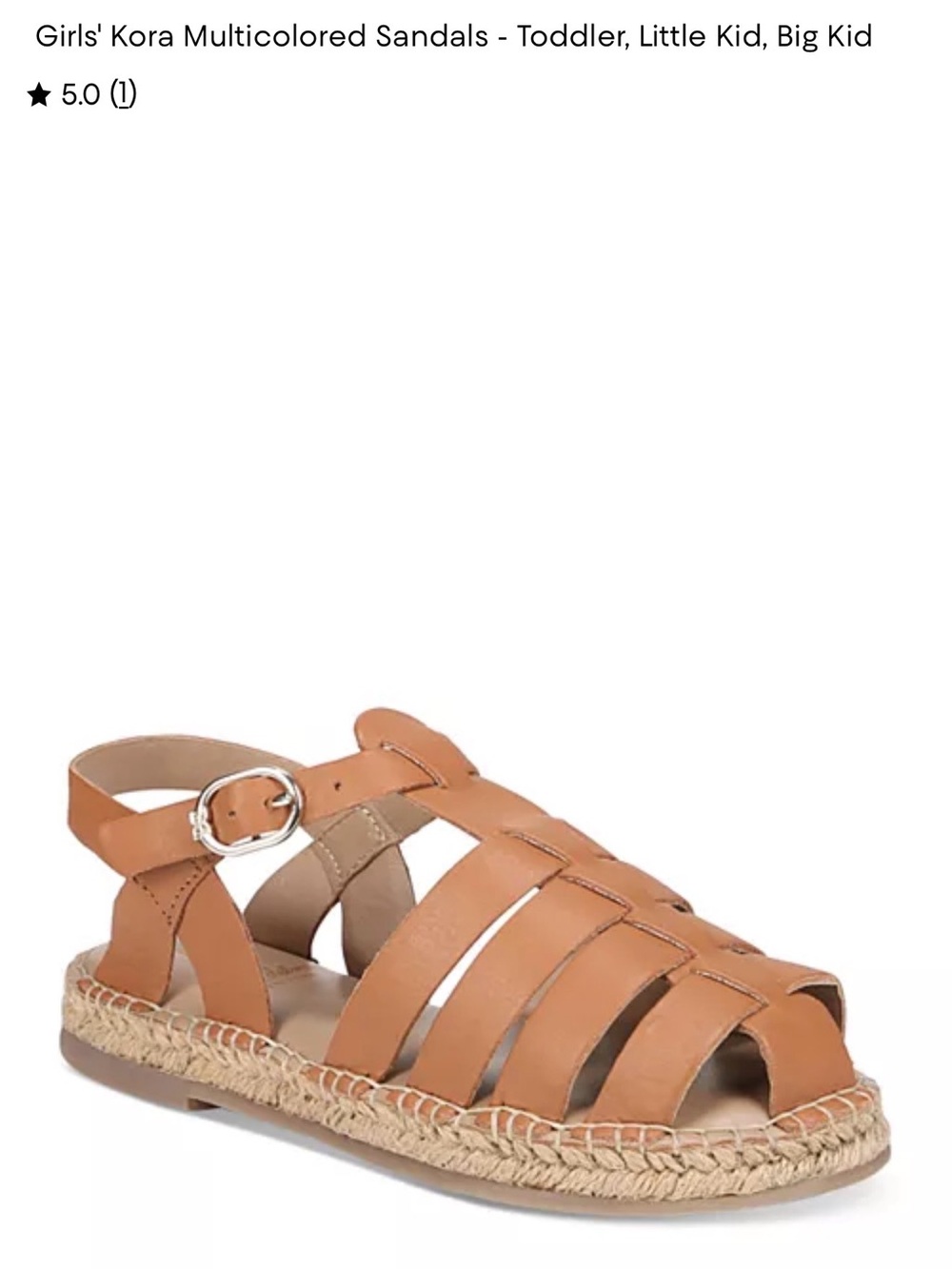 Sam Edelman Girls' Kora Tan Espadrille Sandals